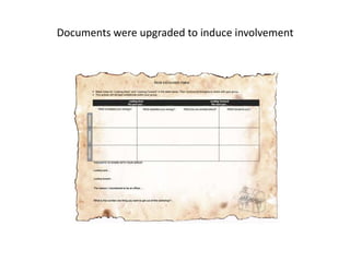 Documents were upgraded to induce involvement
 