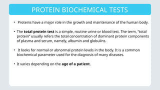 Normal Protein Routine blood Glucose and protein estimation.pptx