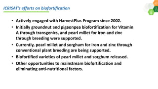 ICRISAT Global Planning Meeting 2019:CGIAR Research Program Grain Legumes and Dryland Cereals (CRP-GLDC) by Kiran K Sharma