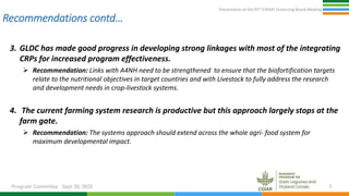 Presentation at the 95th Governing Board meeting  : CRP-GLDC Performance Management Review by CGIAR Advisory Services (CAS) & Recommendations