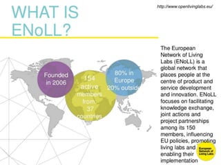 Un réseau européen
Think Services
http://www.openlivinglabs.eu/
 