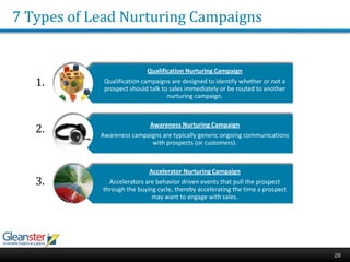 8<br />How does Lead Nurturing Work?<br />Customer Lifecycle<br />Buying Cycle<br />Sales Cycle<br />Service<br />When the...