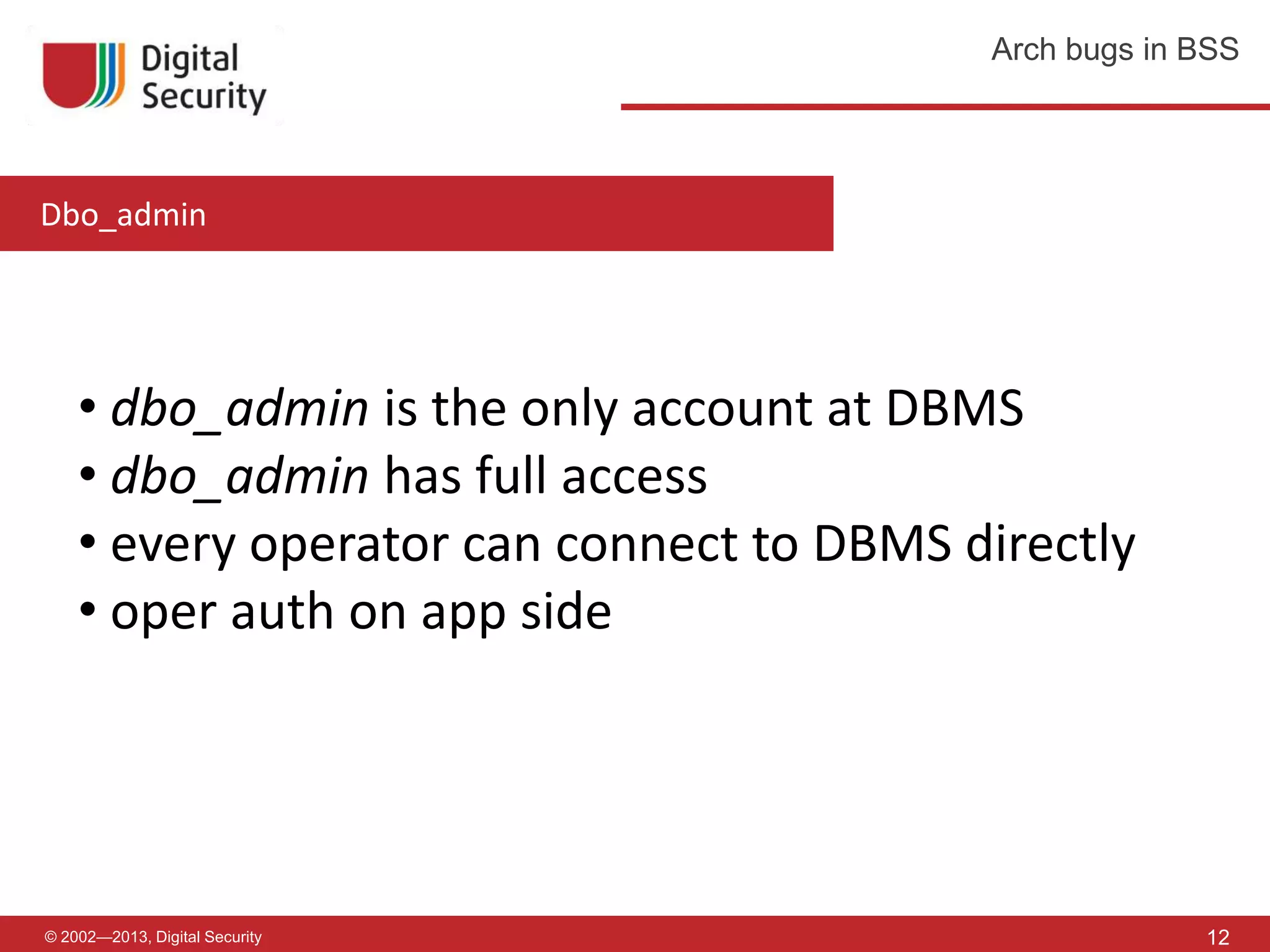 Gleb Cherbov - DBO Hacking — arch bugs in BSS | PPTX