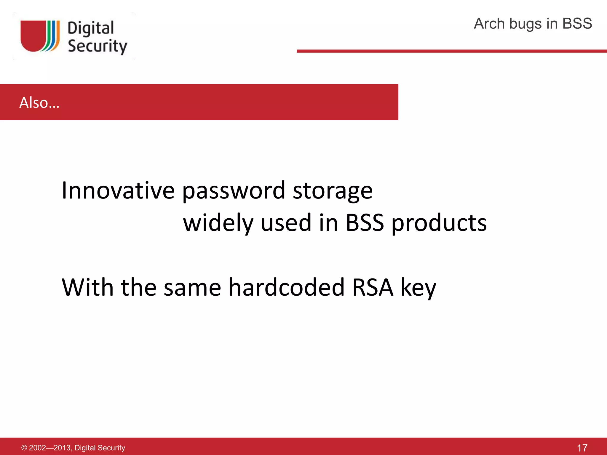 Gleb Cherbov - DBO Hacking — arch bugs in BSS | PPTX