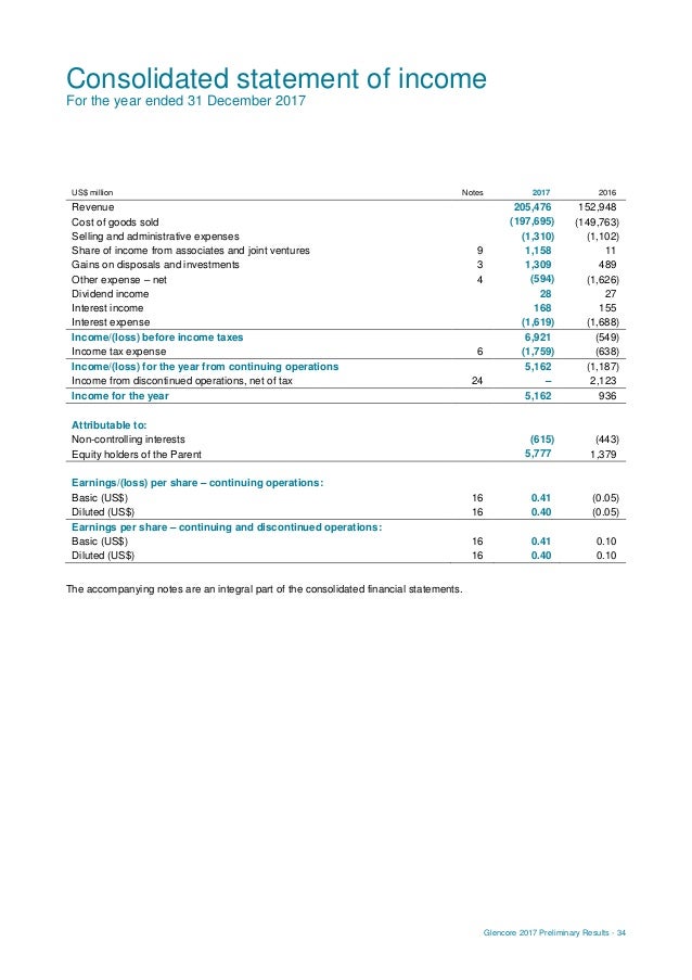 glencore 2017 financial results advantage of fund flow statement
