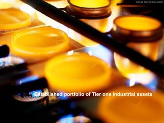 Established portfolio of Tier one industrial assets 
Assay lab, Mount Isa Mines, Australia  