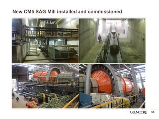 New CM5 SAG Mill installed and commissioned 
56  