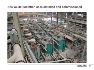 New oxide floatation cells installed and commissioned 
57  