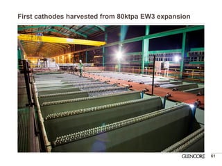 First cathodes harvested from 80ktpa EW3 expansion 
61  