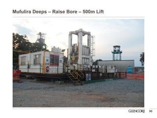 Mufulira Deeps – Raise Bore – 500m Lift 
90  