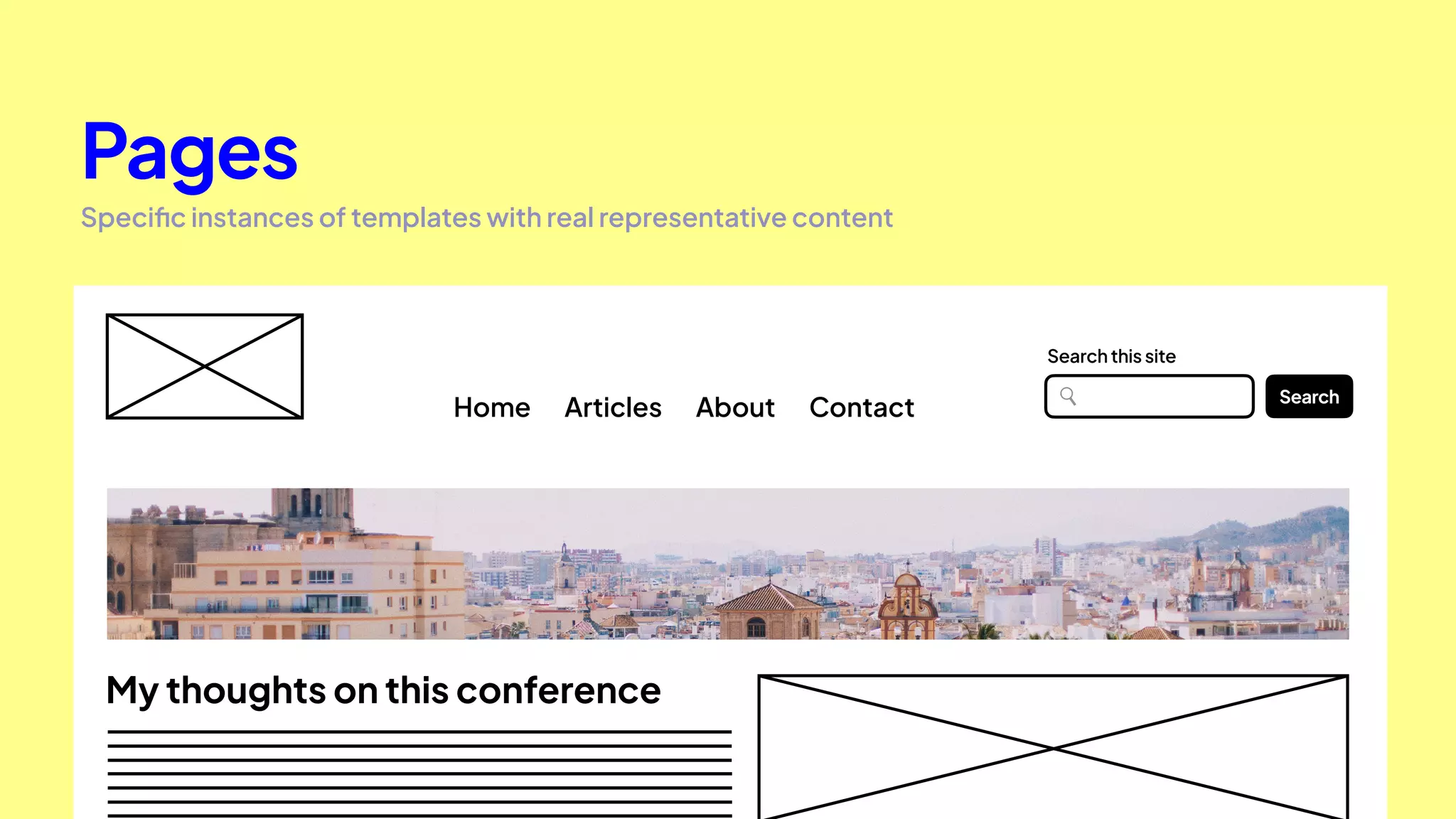 Speci
fi
c instances of templates with real representative content
Pages
Search
Search this site
Home Articles About Contact
My thoughts on this conference
 