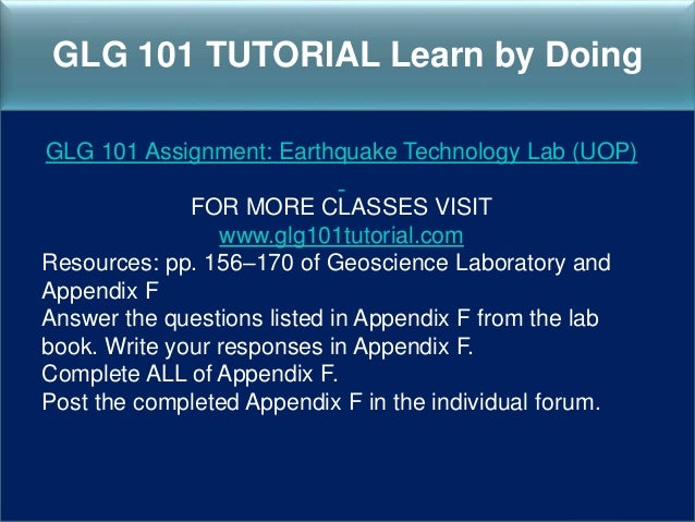 glg 101 groundwater lab appendix f Glg 101 earthquake tecnology lab for more course tutorials visit wwwtutorialrankcom resources: pp 156–170 of geoscience laboratory and appendix f answer the questions listed in appendix f from the lab. glg 101 groundwater lab appendix f Glg 101 earthquake tecnology lab for more course tutorials visit wwwtutorialrankcom resources: pp 156–170 of geoscience laboratory and appendix f answer the questions listed in appendix f from the lab.
