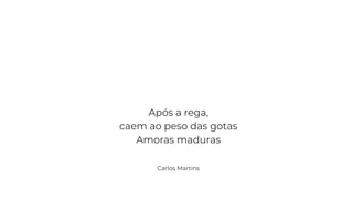 Após a rega,
caem ao peso das gotas
Amoras maduras
Carlos Martins
 