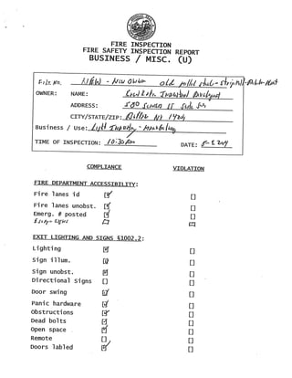 Lackawanna Inspection Report