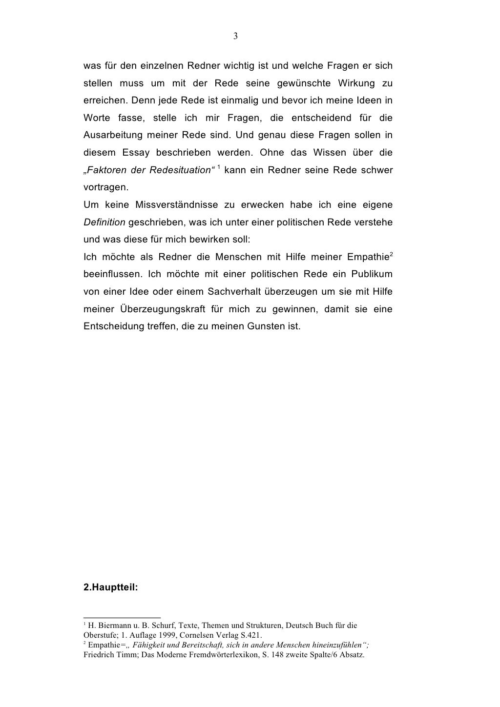 Politische Rede Beispiel Deutschunterricht Politische Rede