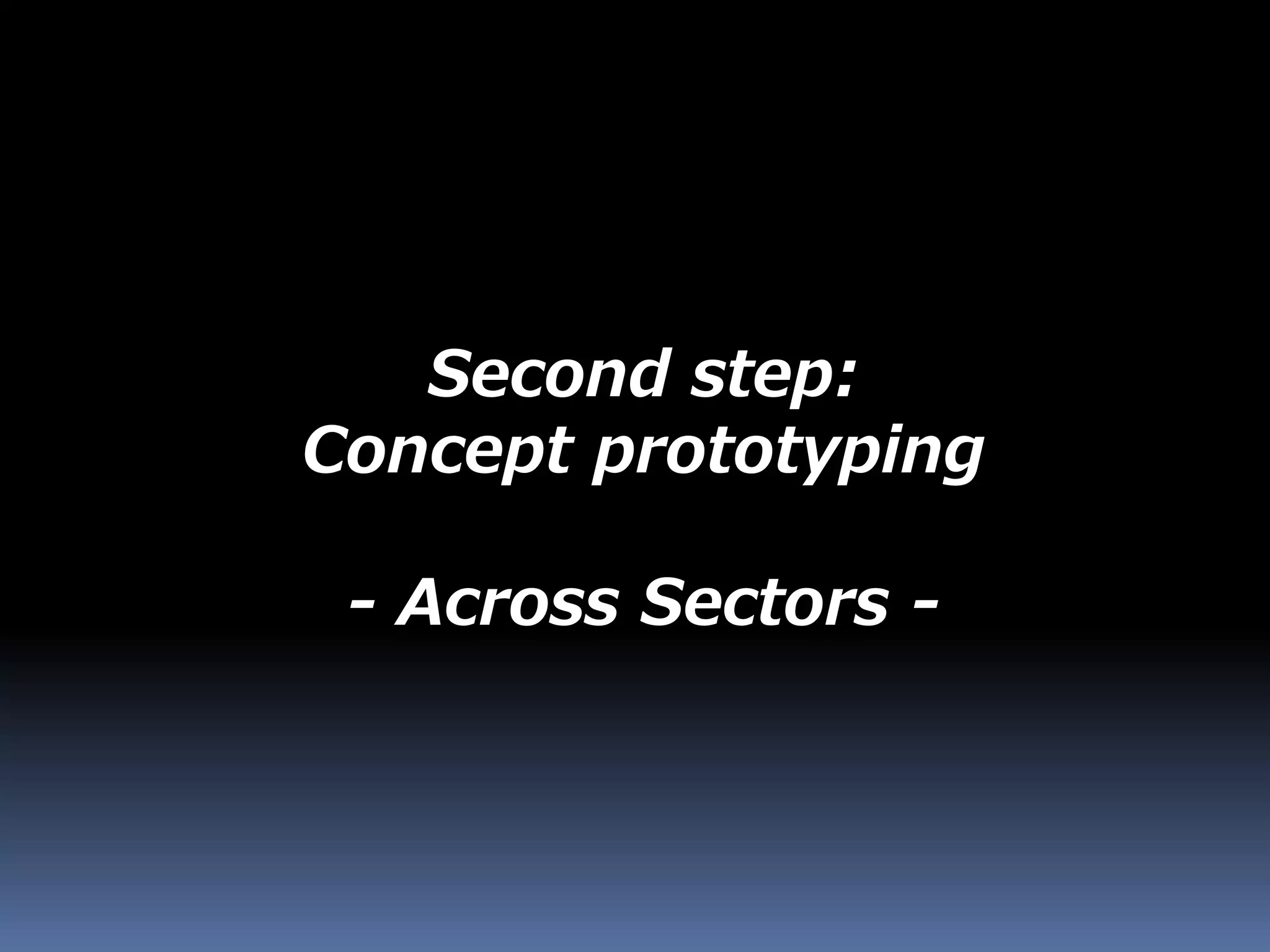 Second step:
Concept prototyping
- Across Sectors -
 