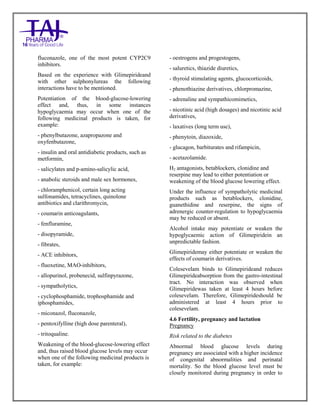Glimepiride Tablets USP Taj Pharma SmPC | PDF