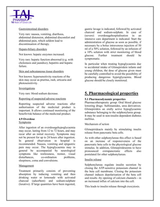 Glimepiride Tablets USP Taj Pharma SmPC | PDF