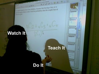 Watch It


                   Teach It


           Do It
 