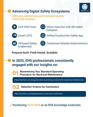 GLIMPSE OF 2025 -- TECH EHS Solution | 18 Years of EHS Experties | PDF