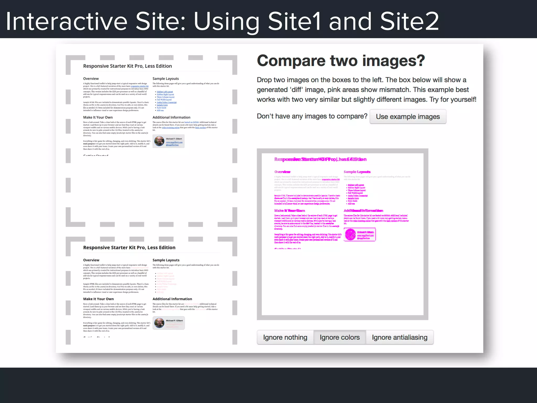 Interactive Site: Using Site1 and Site2
 