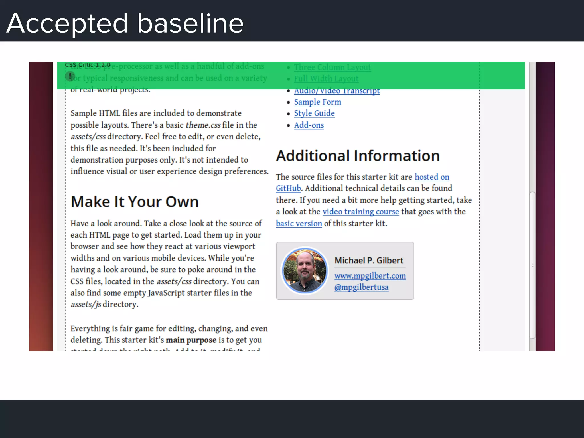 Accepted baseline
 