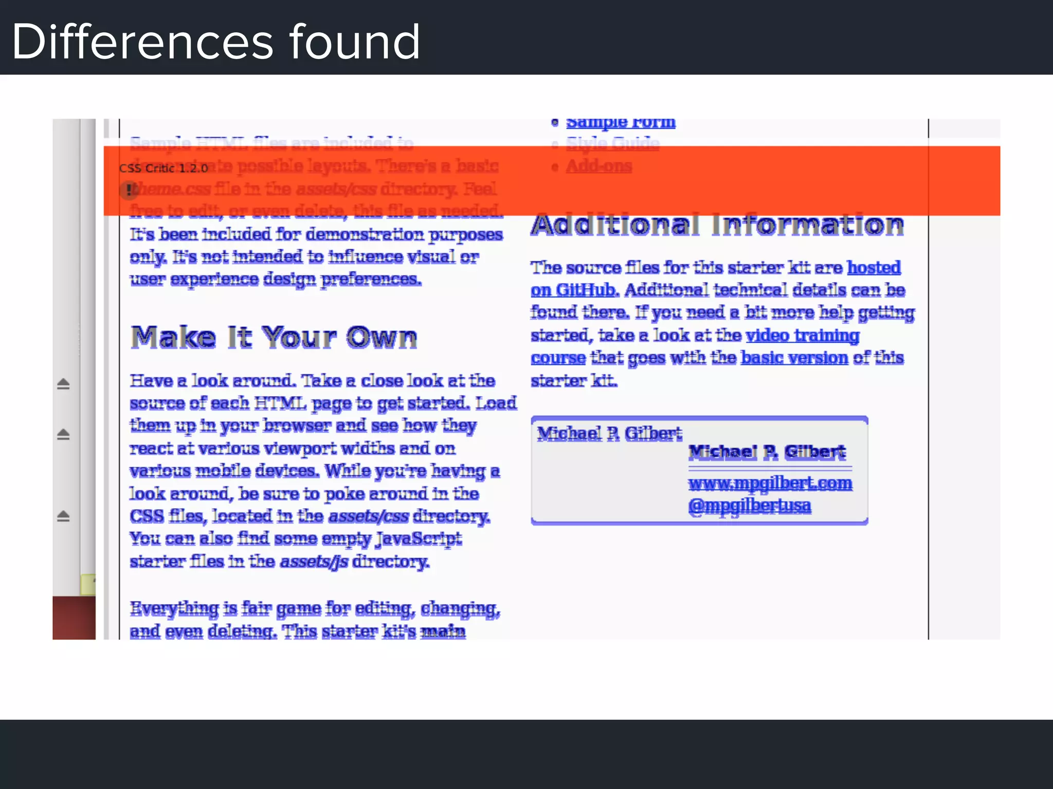 Diﬀerences found
 