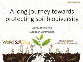 A long journey towards
protecting soil biodiversity
Luca Montanarella
European Commission
 