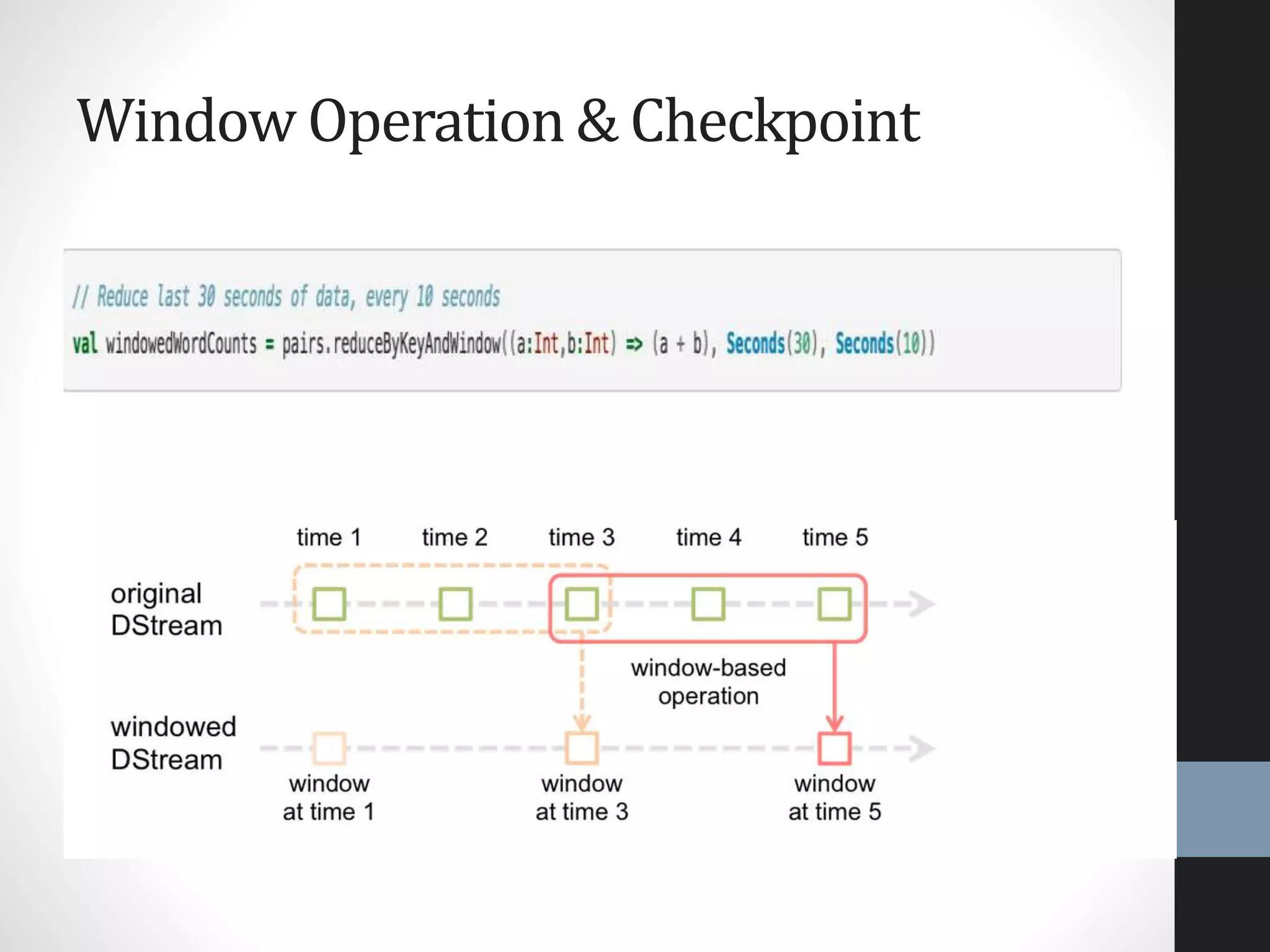 Window Operation & Checkpoint
 