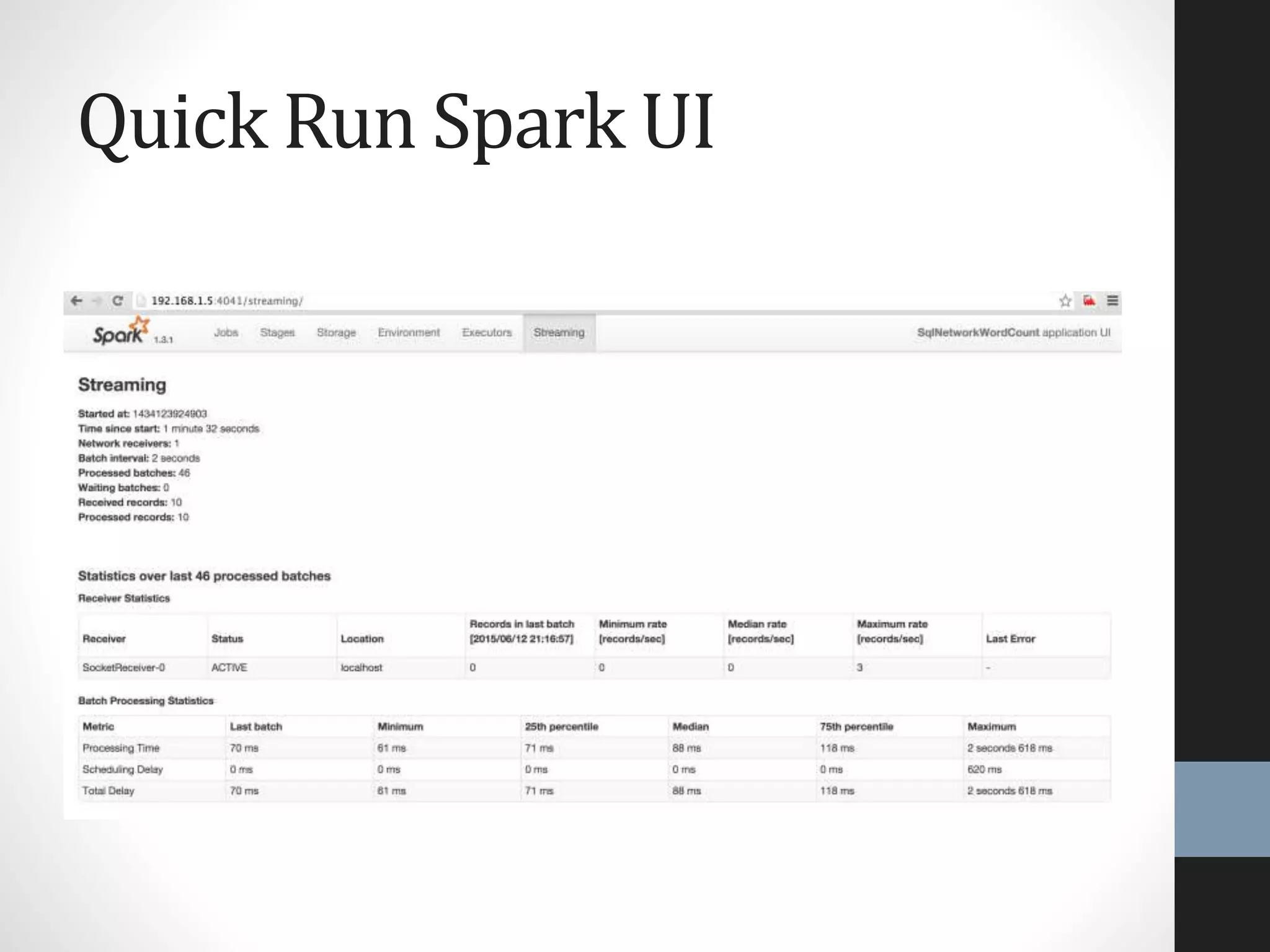 Quick Run Spark UI
 
