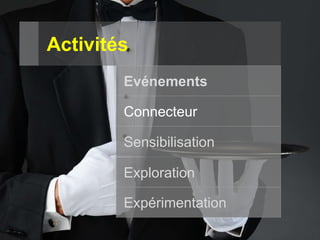 17.10.2018 - Page 15
Département de la sécurité et de l'économie
Direction générale des systèmes d'information
Activités
Evénements
Connecteur
Sensibilisation
Exploration
Expérimentation
 