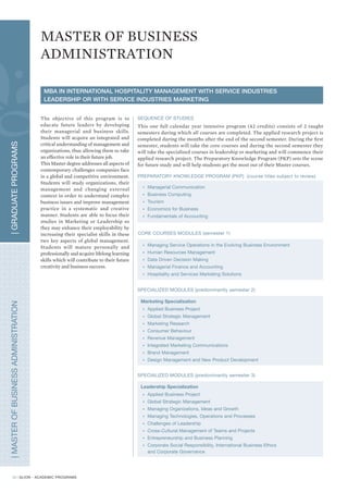 Glion - Academic programs