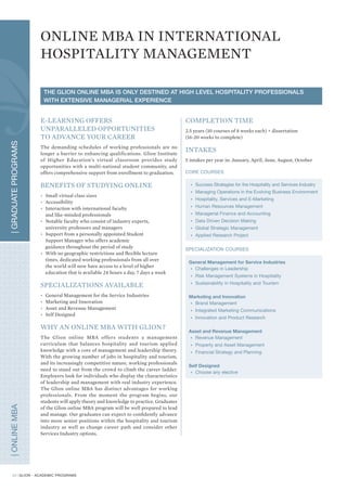 Glion - Academic programs