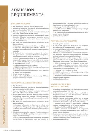 Glion - Academic programs