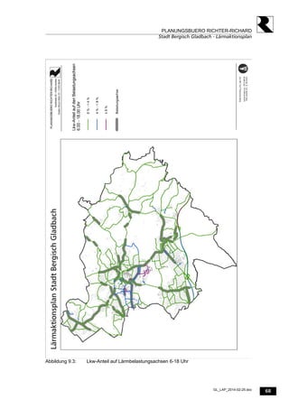68
PLANUNGSBUERO RICHTER-RICHARD
Stadt Bergisch Gladbach - Lärmaktionsplan
GL_LAP_2014-02-25.doc
Abbildung 9.3: Lkw-Anteil auf Lärmbelastungsachsen 6-18 Uhr
 
