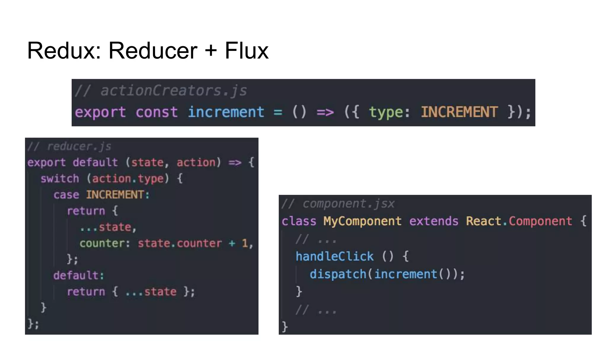 Redux: Reducer + Flux
 