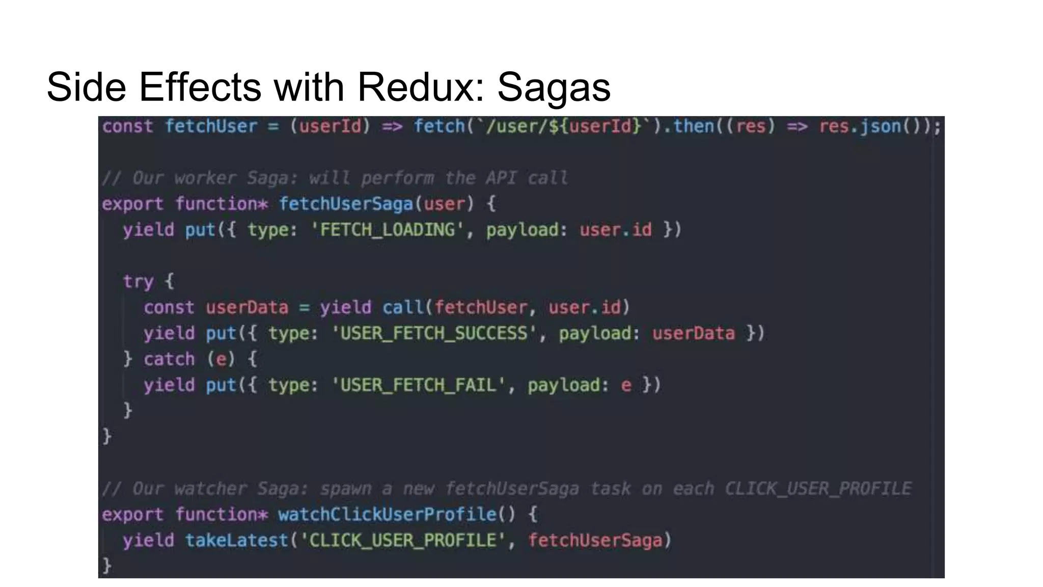 Side Effects with Redux: Sagas
 