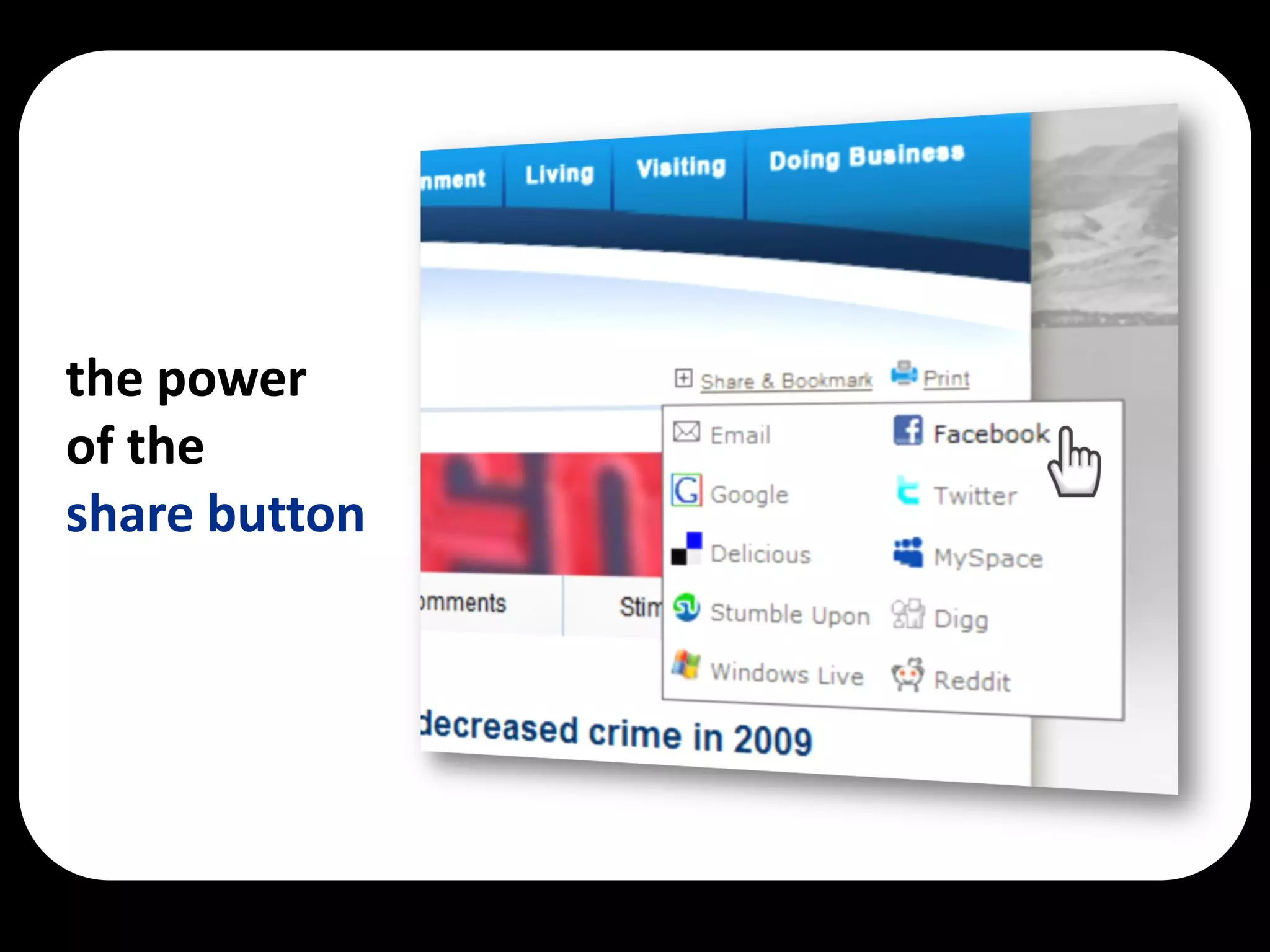 the power
of the
share button
 