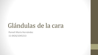 Glándulas de la cara 
Pemeli María Hernández 
11-0426/1045213 
 