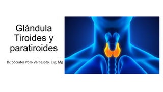 Glándula
Tiroides y
paratiroides
Dr. Sócrates Pozo Verdesoto. Esp; Mg
 