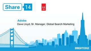 Dave Lloyd, Sr. Manager, Global Search Marketing 
Adobe  