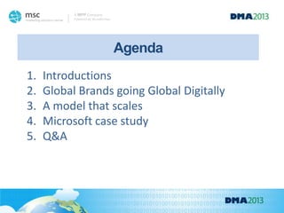 Powered by Wunderman
A WPP Company
1. Introductions
2. Global Brands going Global Digitally
3. A model that scales
4. Microsoft case study
5. Q&A
Agenda
 