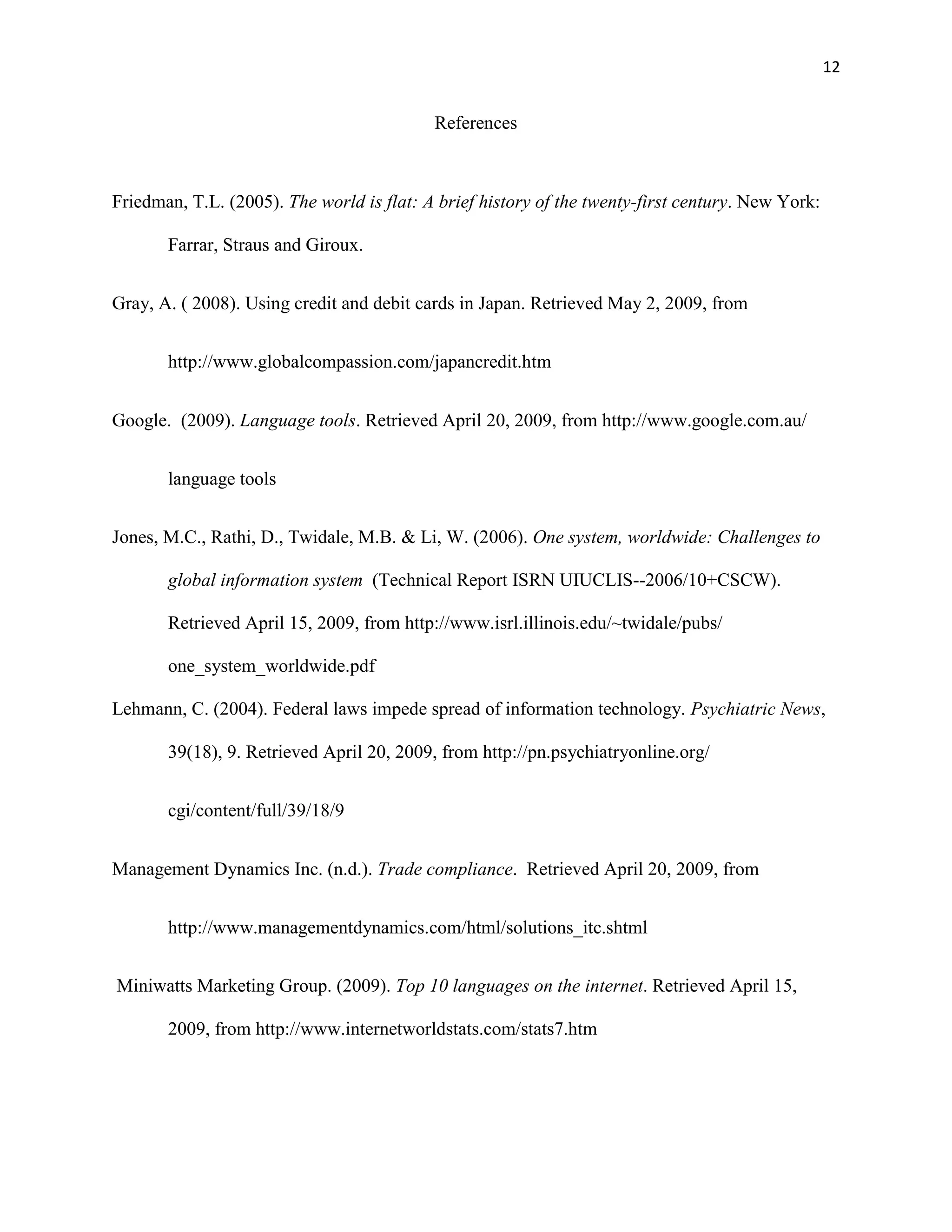 Global challenges in information systems Spring 2009, BIS 221 Mr ...