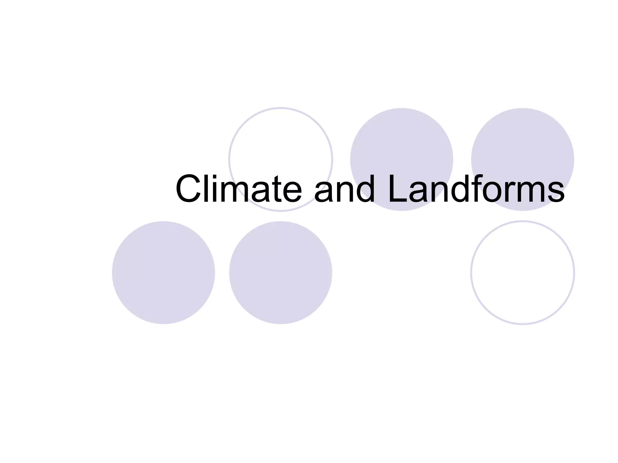 Climate and Landforms
