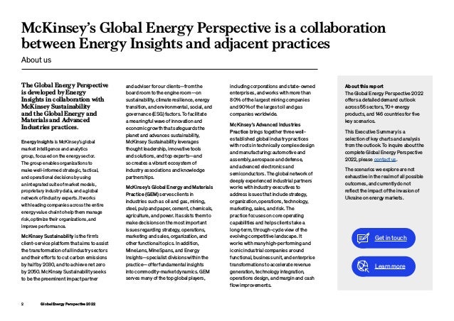 McKinsey Global Energy Perspective 2022 Executive Summary | PDF