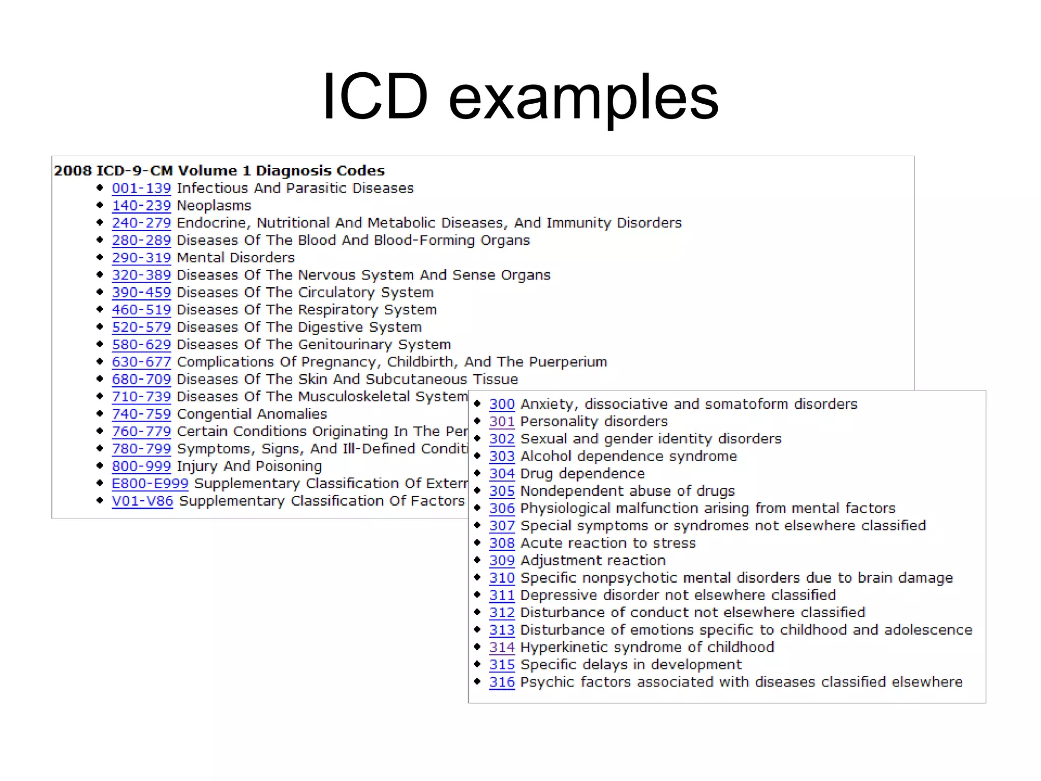 ICD examples 