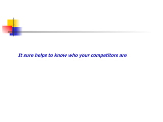 It sure helps to know who your competitors are 