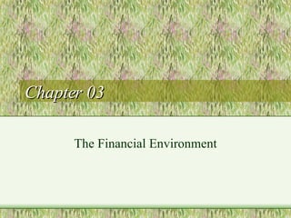 Chapter 03 The Financial Environment 