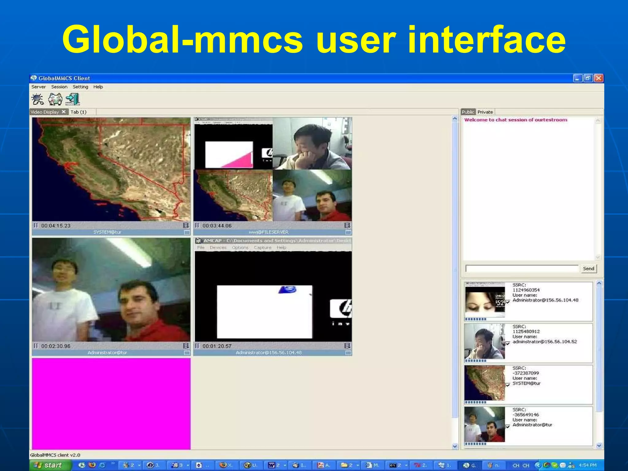 Global-mmcs user interface 