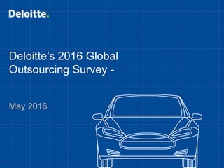 Deloitte’s 2016 Global
Outsourcing Survey -
May 2016
 